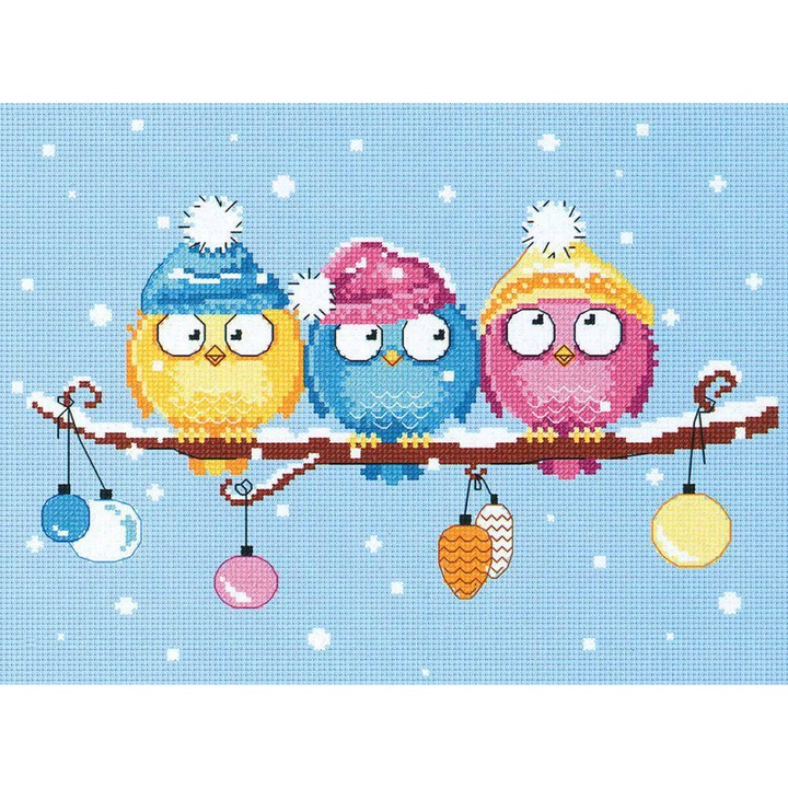 Set de brodat in cruciulita Oven "Aduna‑te" 27x20 cm