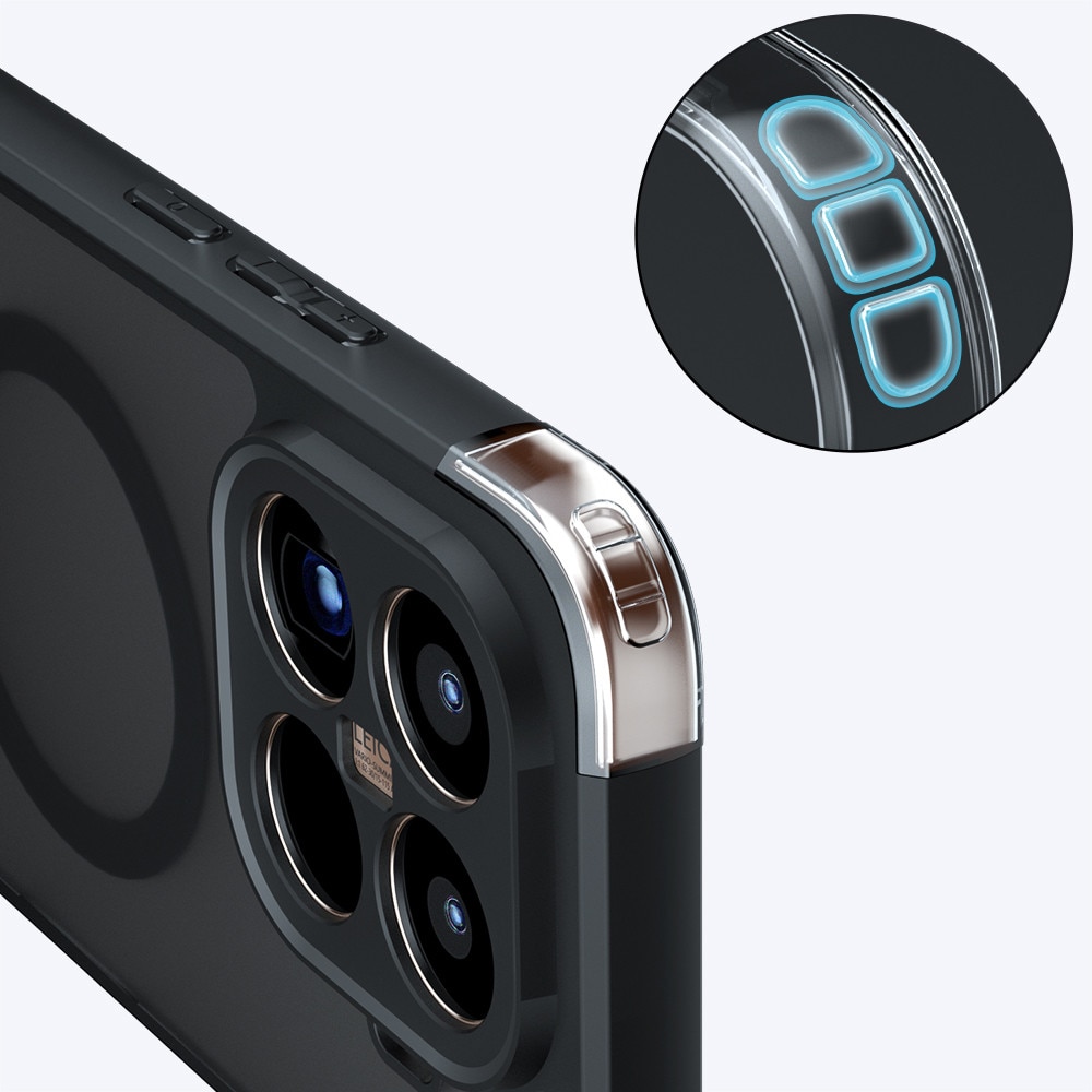 Husa premium pentru Xiaomi 15T CareFree Defender, cu MagSafe, Design Slim & Protectie Completa, Never-Yellow, anti-amprente - negru mat