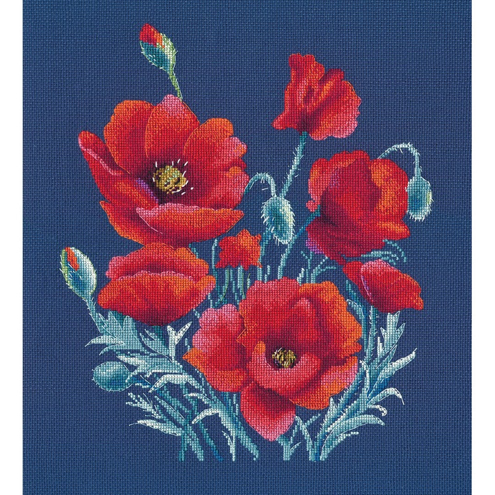 Oven "Maci" keresztszemes hímzőkészlet, 24x29 cm