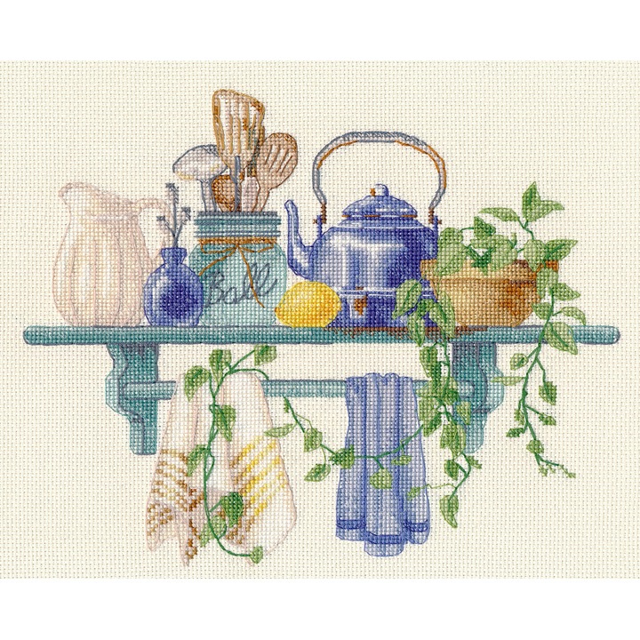 Oven keresztszemes hímzőkészlet "Konyhai kompozíció" 23x19 cm