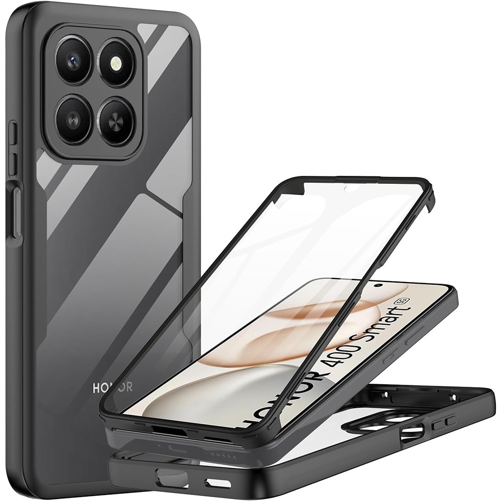 Husa + Folie pentru Honor 400 Smart / X7d 4G, SKYDDAR INNOVATION, [Pachet 360°] ColorVerse, set cu sticker, Negru