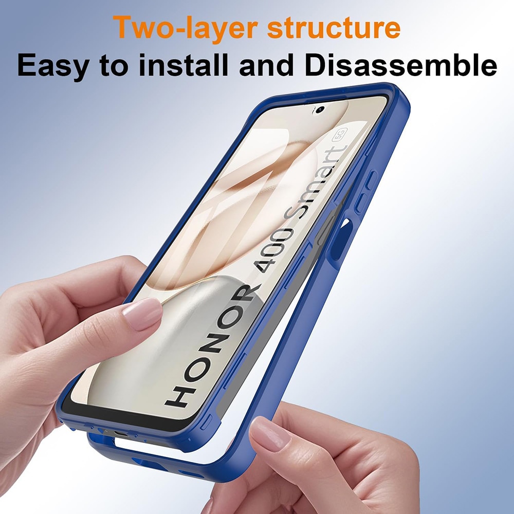 Husa + Folie pentru Honor 400 Smart / X7d 4G, SKYDDAR INNOVATION, [Pachet 360°] ColorVerse, set cu sticker, Albastru