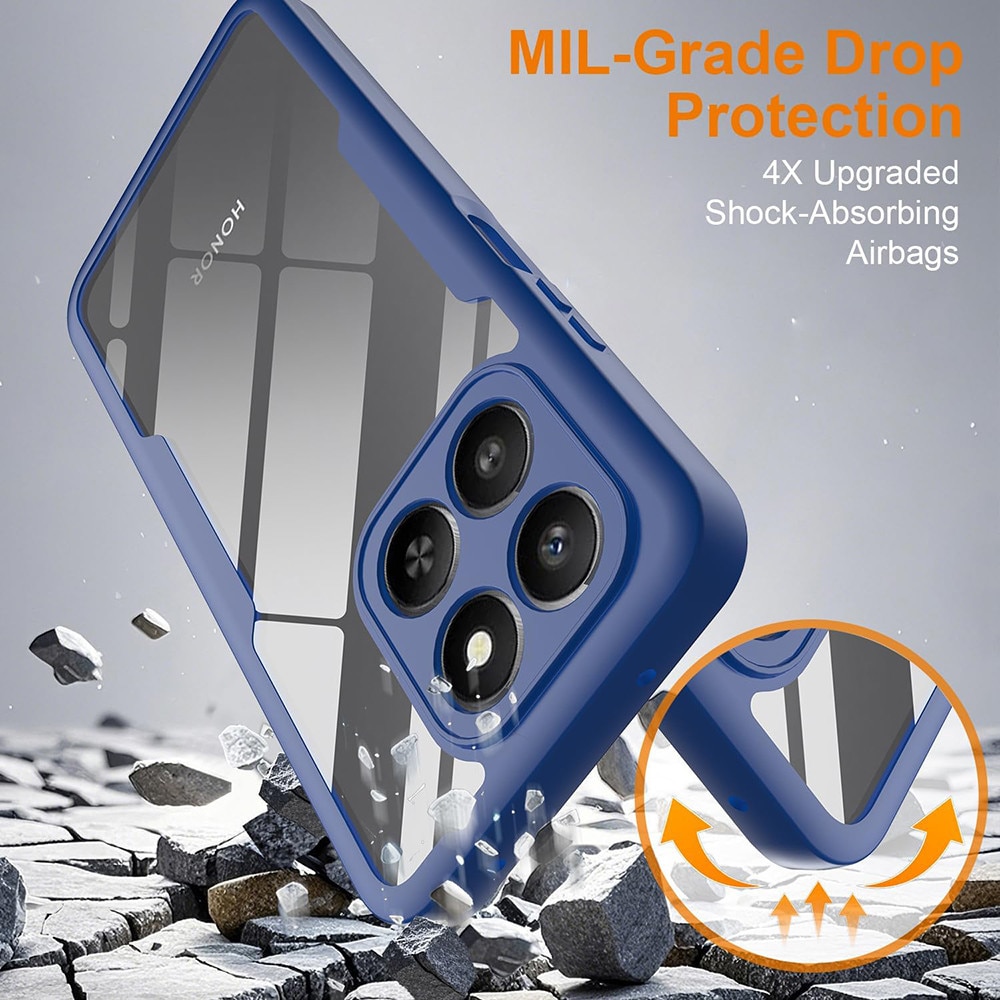 Husa + Folie pentru Honor 400 Smart / X7d 4G, SKYDDAR INNOVATION, [Pachet 360°] ColorVerse, set cu sticker, Albastru