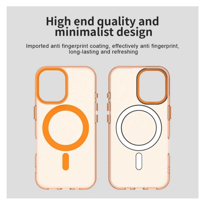 Husă Upzz Tech Candy, compatibilă cu MagSafe, protecție camera și colțuri, portocalie, pentru iPhone 17 Pro Max