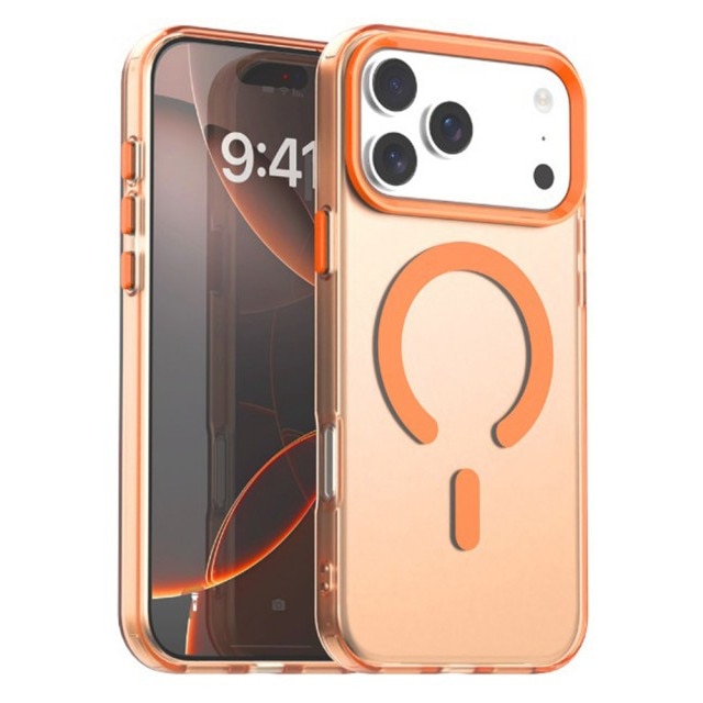 Husă Upzz Tech Candy, compatibilă cu MagSafe, protecție camera și colțuri, portocalie, pentru iPhone 17 Pro Max