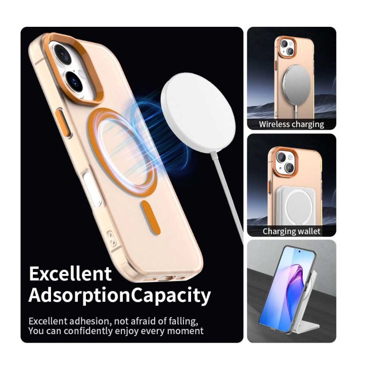 Husă Upzz Tech Candy, compatibilă cu MagSafe, protecție camera și colțuri, portocalie, pentru iPhone 17 Pro Max