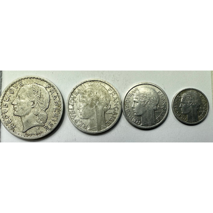 Lot Monede - Franta - 50 Centimes / 1 Franc / 2 Francs / 5 Francs ( 1944-1948 )