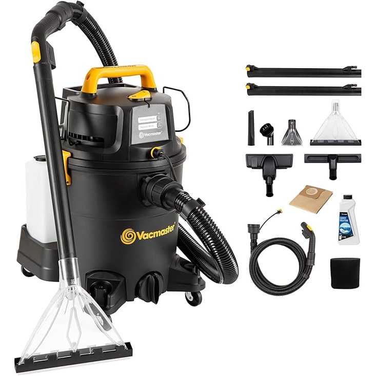 Aspirator Vacmaster, 1300 W, 23 L, pentru apă și praf, filtrare HEPA, accesorii incluse