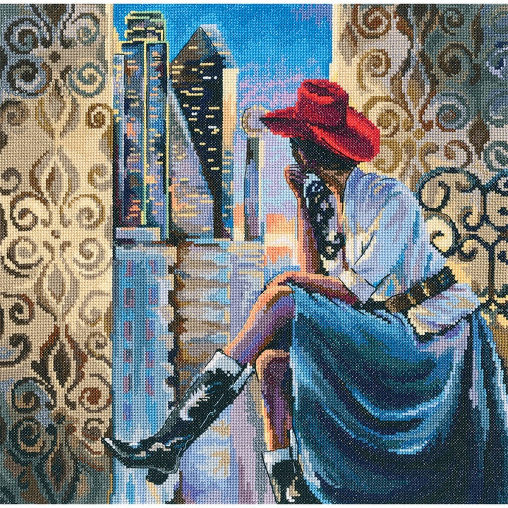 Комплект за бродиране с кръстат бод RTO "Далас" 33x33 см