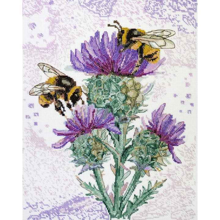 Комплект за бродиране с кръстат бод Abris Art "Лов на нектарини" 27x36cm