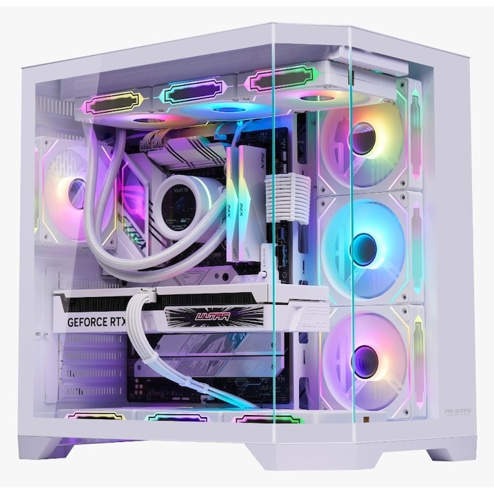 Asztali számítógép Gaming ProGaming Banshee White Ryzen 5 5600X, akár 4.6 GHz, 32GB DDR4, SSD 2TB, Radeon RX580 8GB GDDR5, Windows 11, Wi-Fi 6