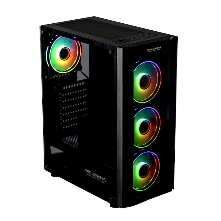 Asztali számítógép Gaming ProGaming Blaze Black Ryzen 5 5600X akár 4.6 GHz, 32GB DDR4, SSD 1TB, Radeon RX580 8GB GDDR5, Windows 11, Wi‑Fi 6