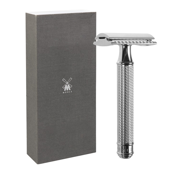 Brici traditional, lama de ras, alama cromata, MÜHLE R89