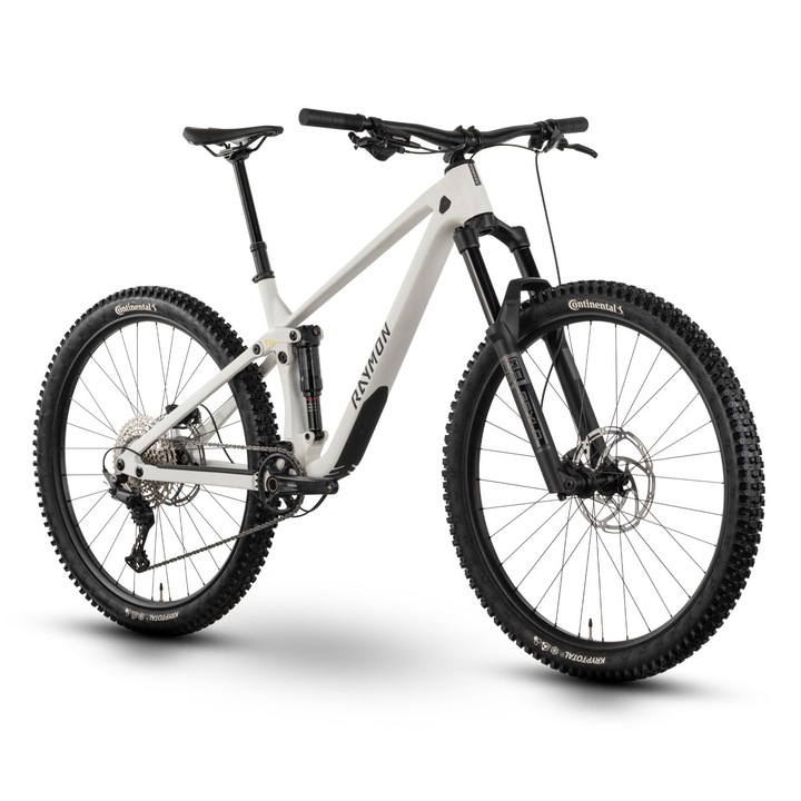Bicicletă Full Suspension, Raymon, Rokua 150, 29 Inch, Alb, L, Cadrul din Carbon, Transmisie Shimano Deore 12 V