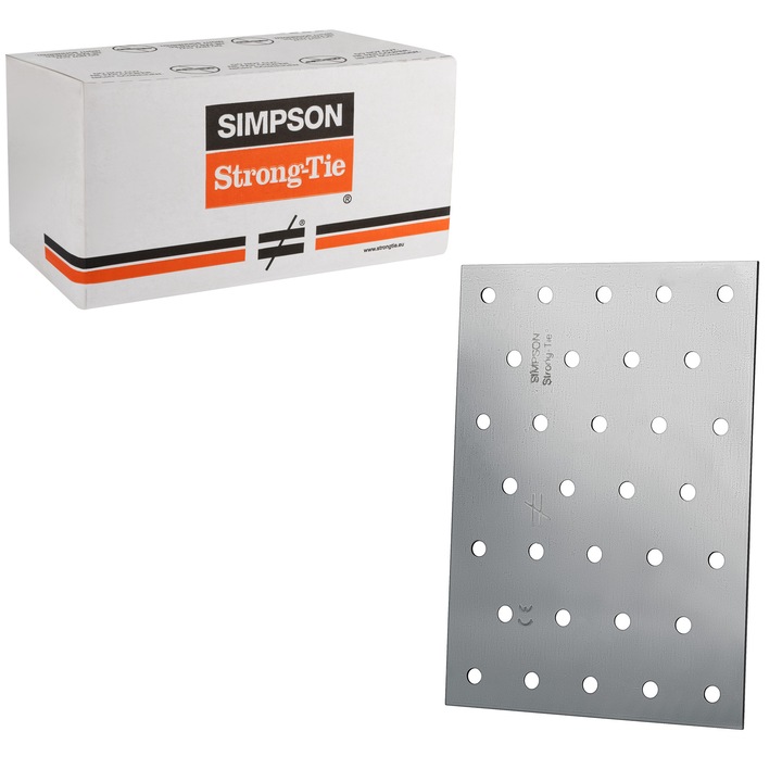 Set de imbinari plate perforate 100x140mm, 50 buc, otel zincat, Simpson