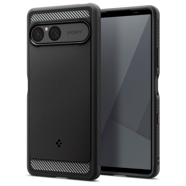 Калъф за Sony Xperia 10 VII - Spigen Rugged Armor - Черен