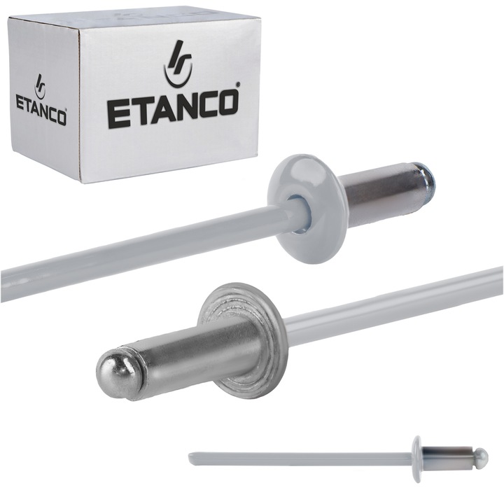 Nituri deschise aluminiu 3,2x6mm RAL 9006, set 500 bucati