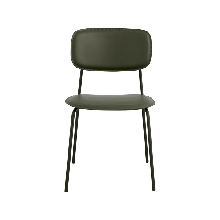 Furnlux ESA étkezőszék, zöld, 45 cm, PU bőr, klasszikus design, kényelmes