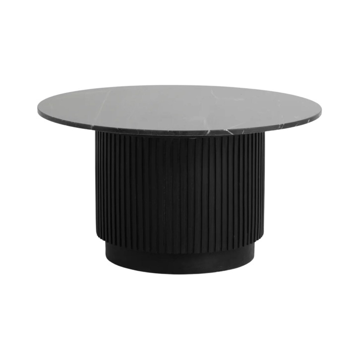 Маса за кафе Furnlux ERIE, черен мрамор, 75 см, уникален дизайн