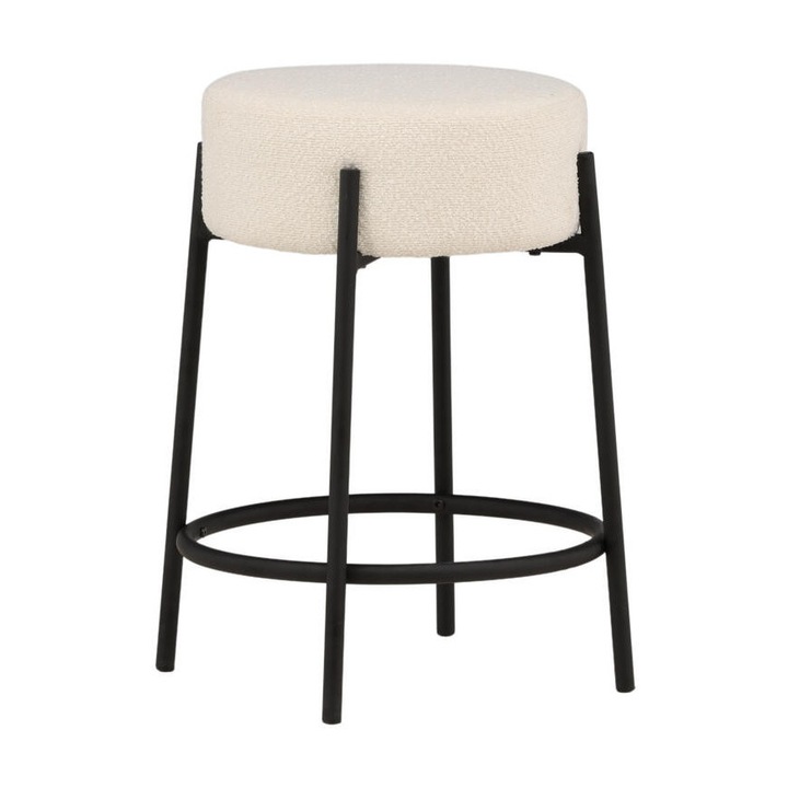 Furnlux Tucson bárszék, fehér és fekete, 50 cm, modern design, textil anyag