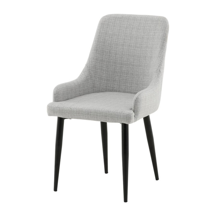 Furnlux Plaza étkezőszék, szürke és fekete, 49 cm, kényelmes kialakítás, fém lábak