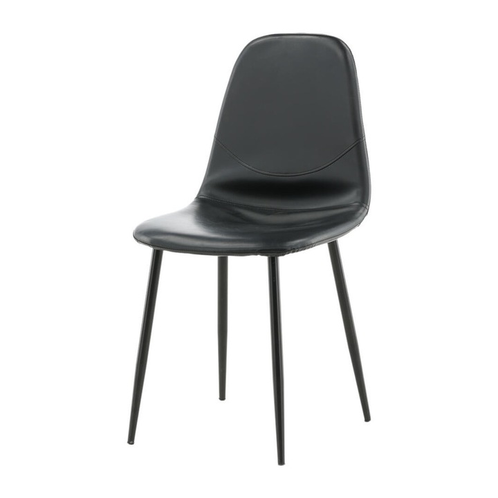 Furnlux Polar étkezőszék, fekete, 44 cm, műbőr, puha párnákkal