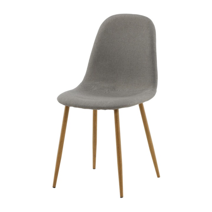 Polar étkezőszék, Furnlux, szürke, 44cm, fém lábak tölgyfa bevonattal