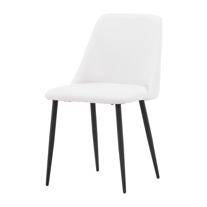 Furnlux NIGHT étkezőszék, fehér és fekete, 49cm, skandináv design, kényelmes