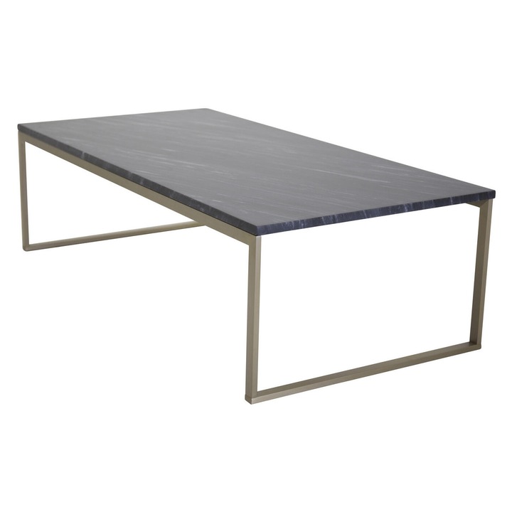 Masa de cafea Estelle, Furnlux, marmura gri, baza aurie, 120x60x36cm