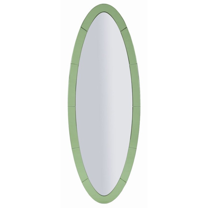Oslo fali tükör, Mauro Ferretti, ovális, zöld üvegkeret, 55 cm