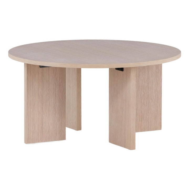 Masa de cafea Furnlux Akeron, rotunda, alba, 80cm, design modern