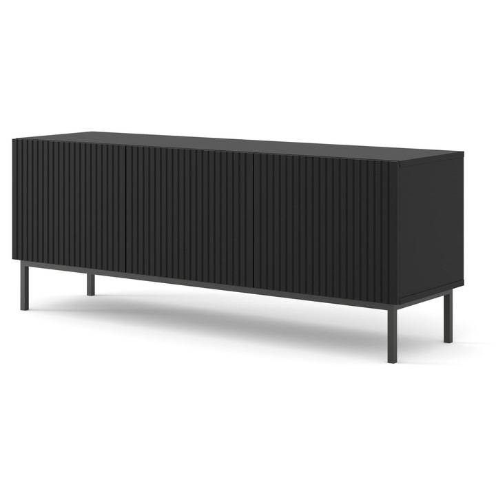 Comoda TV Furnlux Ravenna, negru, 58x150x42cm
