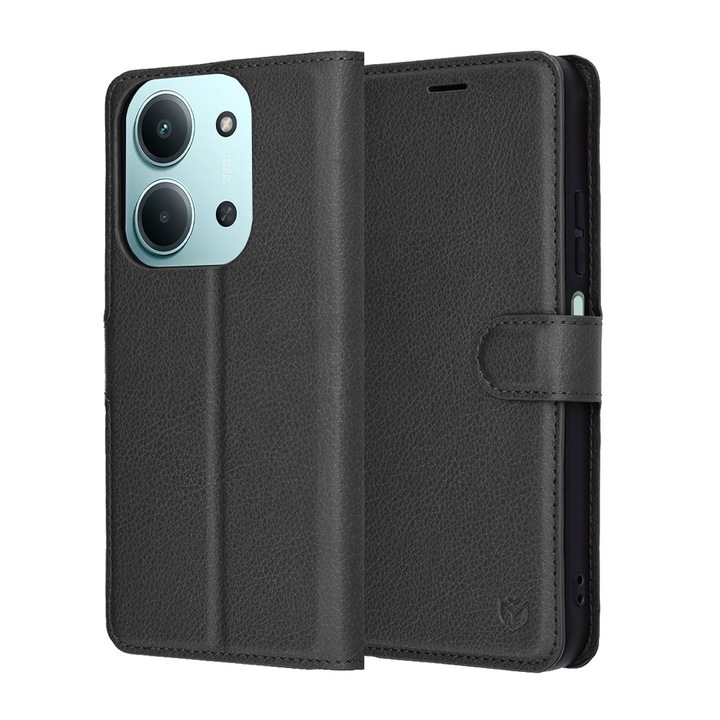 Husa pentru Xiaomi Redmi 15C 4G / Redmi 15C 5G Tip Carte DaDen®, Leather Folio, Functie de Stand, Calitate Premium, Antisoc, Protectie Sporita, Negru