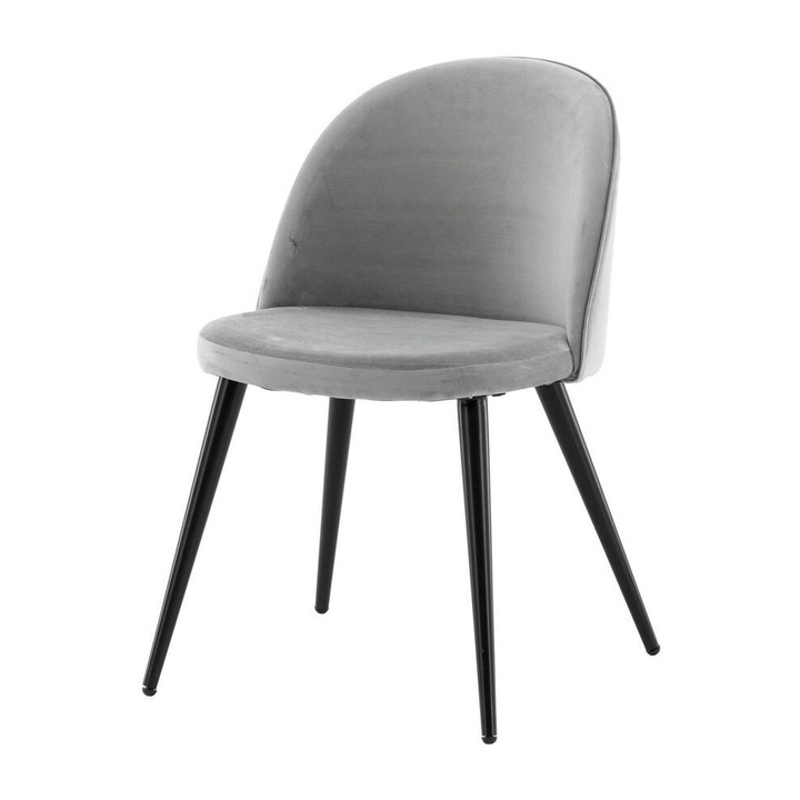 Furnlux étkezőszék, szürke, 50cm, modern design, fekete fém lábak