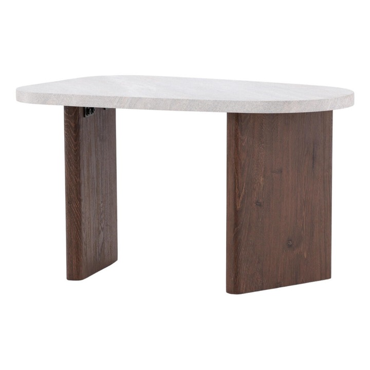 Masa laterala Gronvik, gri beton, 70x45cm