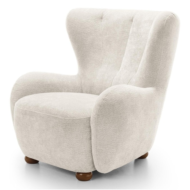 Fotoliu Furnlux Ciro, alb/maro, 91x88x100cm