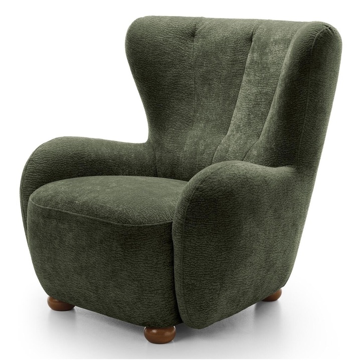 Fotoliu Furnlux Ciro, verde/maro, 91x88x100cm