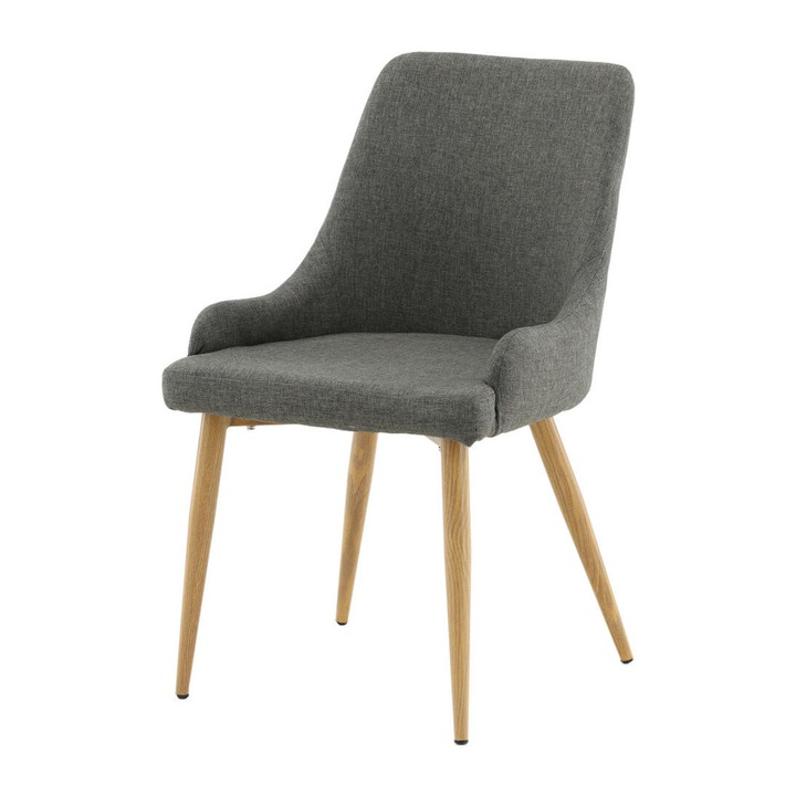 Furnlux Plaza étkezőszék, sötétszürke x tölgy, 49 cm