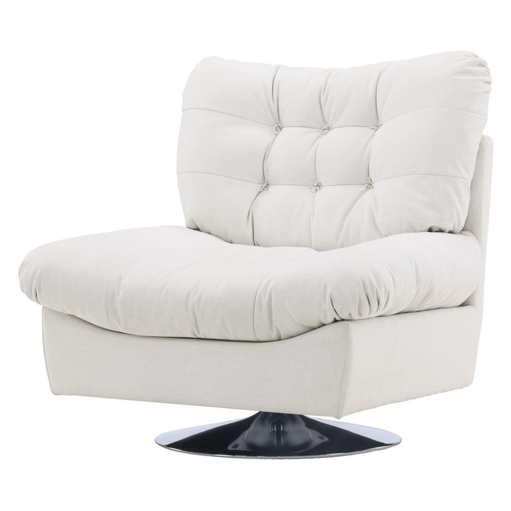 Фотьойл Furnlux Florens бял, 105см, модерен дизайн, полиестерен материал