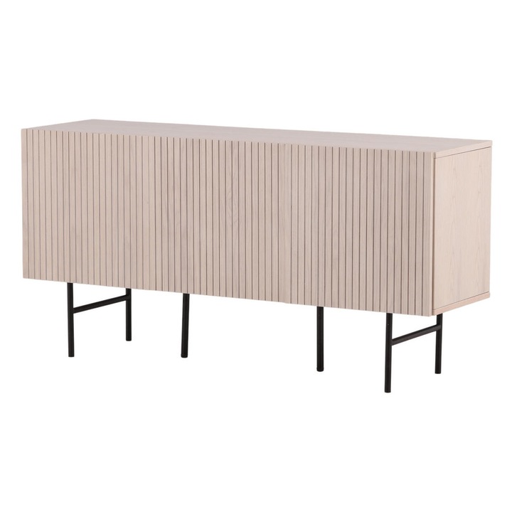 Comoda Furnlux, bej/negru, 150x42x75cm