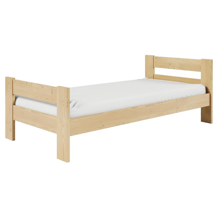 Единично легло за деца Furnlux, модел HUGO, 120x200 см, бежово, борова дървесина