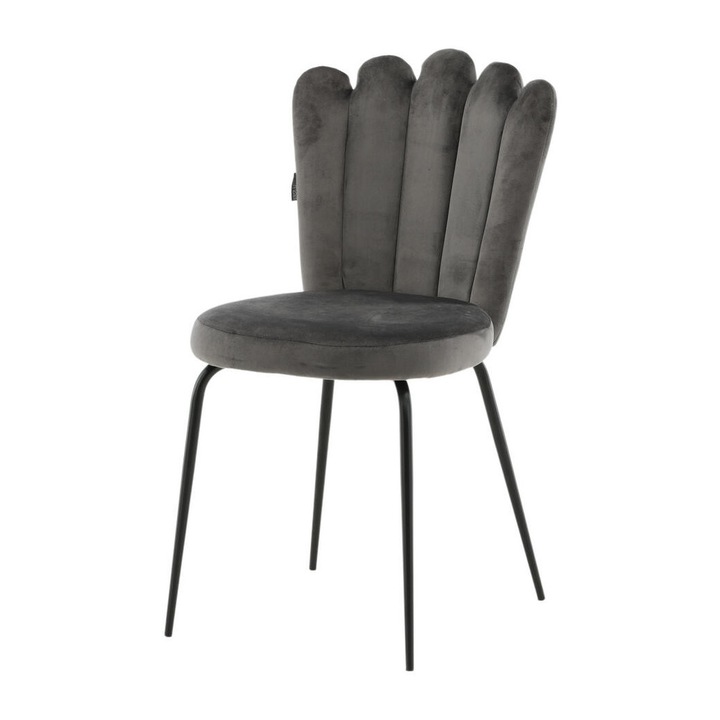 Limhamn étkezőszék, Furnlux, szürke, 45cm, fekete fém