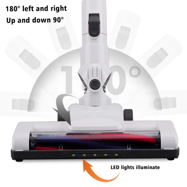 Вертикална прахосмукачка 2 в 1 RAF R.8669 безжична, бяла, 22, 2V