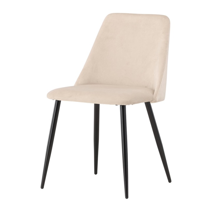 Éttermi szék garnitúra Night, Furnlux, bézs és fekete, 49 cm