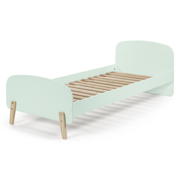 Детско легло Kiddy, Furnlux, 90x200 см, ментово зелено