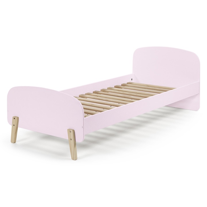 Детско легло Kiddy, Furnlux, розово, 90x200см, прибираща се ламелна основа