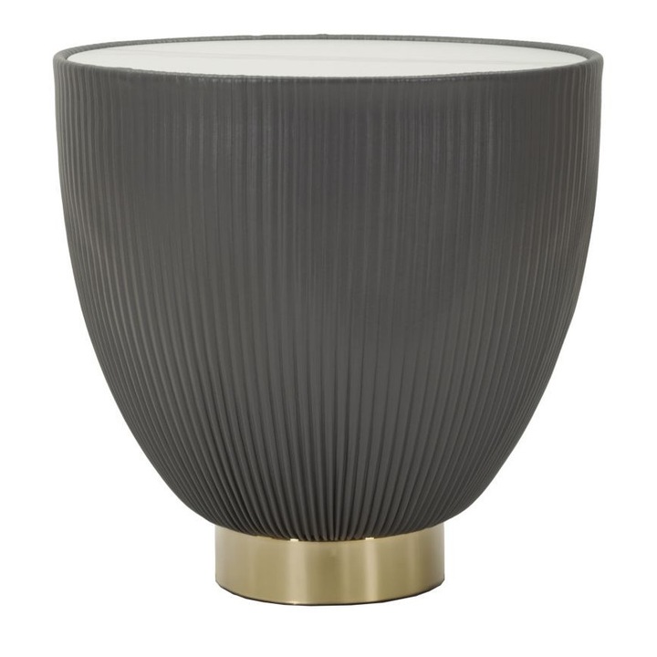 Masa de cafea Elge, Mauro Ferretti, gri, 46cm, detalii aurii, efect marmura