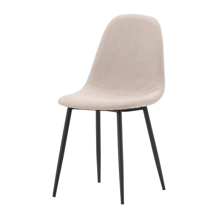 Scaun de dining Furnlux Polar, bézs/fekete, 44cm