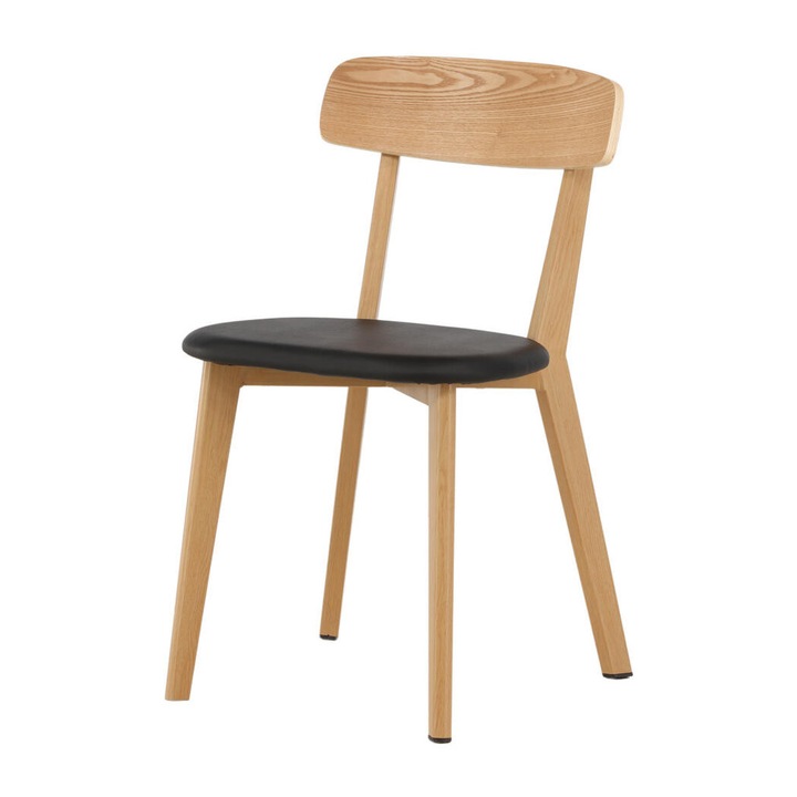 Furnlux Sanjos étkezőszék, fekete és világos fa, 46 cm