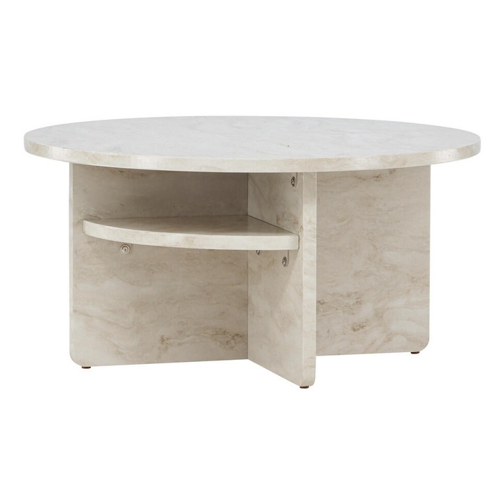 Masa de cafea Alesund, Furnlux, 85x45cm, bej, design scandinav modern